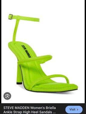 Steve Madden Briella Neon Lime Strappy High Heel Sandals